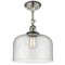 Bell Semi-Flush Mount shown in the Polished Nickel finish with a Seedy shade