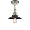 Railroad Semi-Flush Mount shown in the Polished Nickel finish with a Polished Nickel shade