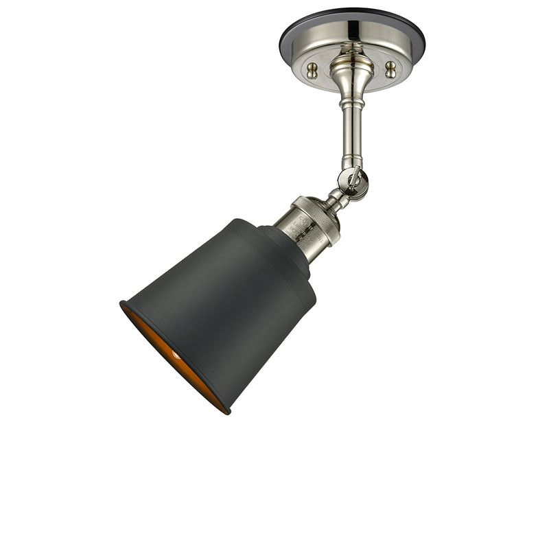 Innovations Lighting Addison 1 Light Semi-Flush Mount Part Of The Franklin Restoration Collection 201FBP-PNBK-M9-BK