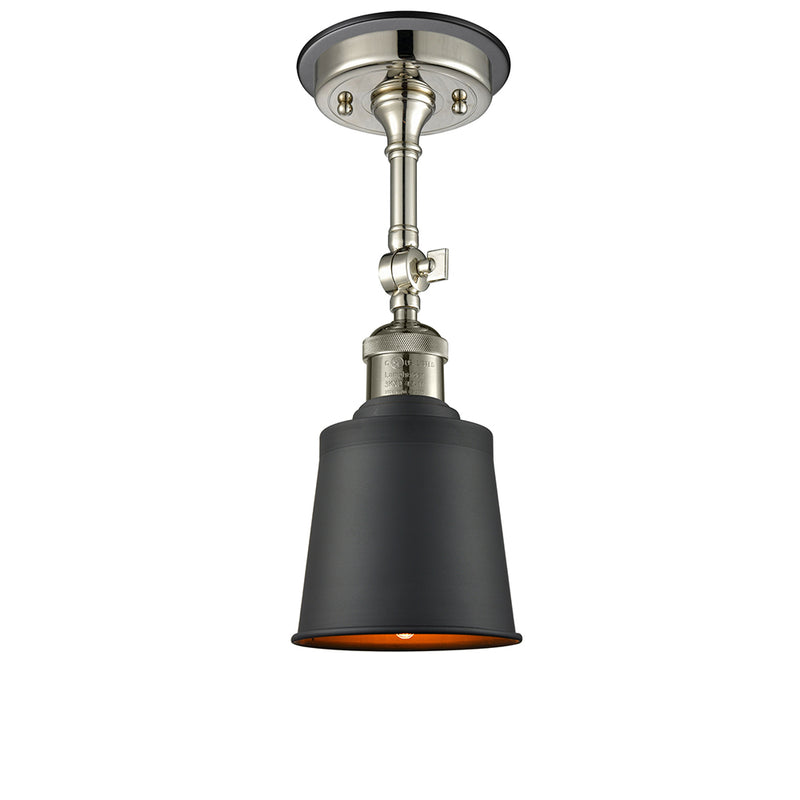 Addison Semi-Flush Mount shown in the Polished Nickel finish with a Polished Nickel shade