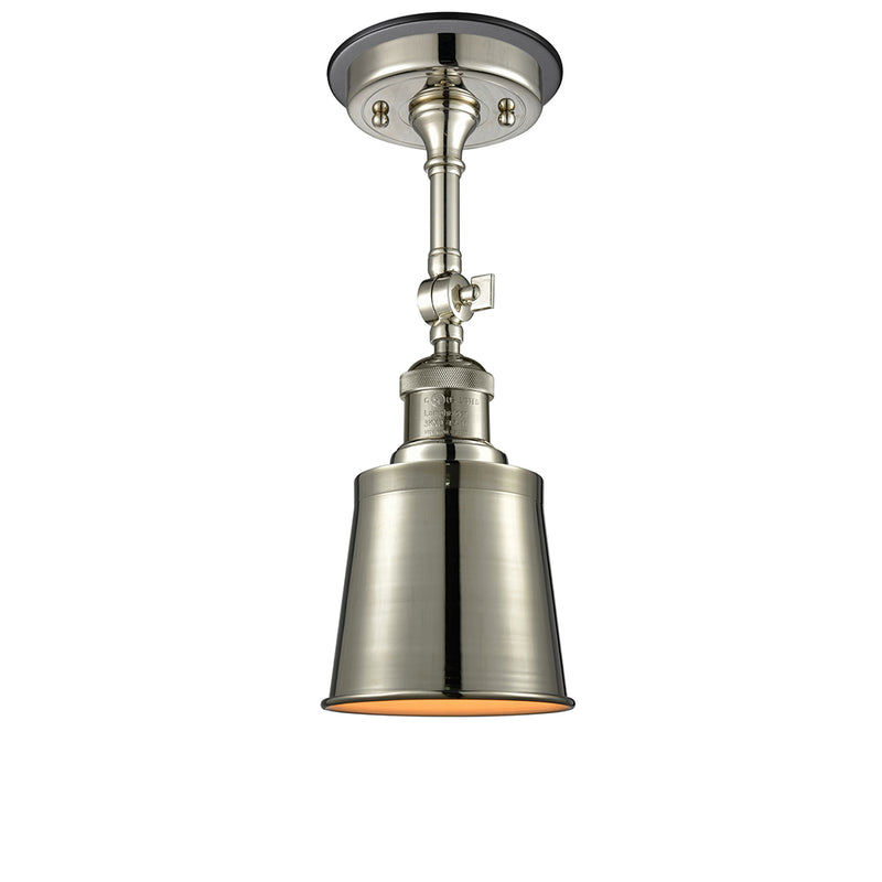 Addison Semi-Flush Mount shown in the Polished Nickel finish with a Polished Nickel shade