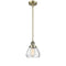 Fulton Mini Pendant shown in the Antique Brass finish with a Clear shade