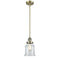 Canton Mini Pendant shown in the Antique Brass finish with a Clear shade