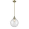 Beacon Mini Pendant shown in the Antique Brass finish with a Clear shade