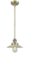 Innovations Lighting Halophane 1-100 watt 10 inch Antique Brass Mini Pendant with Halophane glass and Solid Brass Hang Straight Swivel 201SABG2