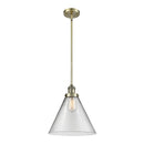 Cone Mini Pendant shown in the Antique Brass finish with a Clear shade