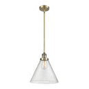 Cone Mini Pendant shown in the Antique Brass finish with a Seedy shade