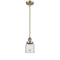 Bell Mini Pendant shown in the Antique Brass finish with a Clear shade