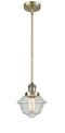 Innovations Lighting Small Oxford 1-100 watt 8 inch Antique Brass Mini Pendant with Seedy glass and Solid Brass Hang Straight Swivel 201SABG534