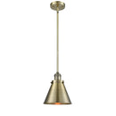 Appalachian Mini Pendant shown in the Antique Brass finish with a Antique Brass shade