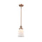 Canton Mini Pendant shown in the Antique Copper finish with a Matte White shade