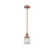 Canton Mini Pendant shown in the Antique Copper finish with a Clear shade