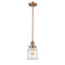 Canton Mini Pendant shown in the Antique Copper finish with a Clear shade