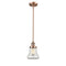 Bellmont Mini Pendant shown in the Antique Copper finish with a Clear shade