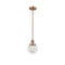 Beacon Mini Pendant shown in the Antique Copper finish with a Clear shade