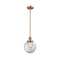 Beacon Mini Pendant shown in the Antique Copper finish with a Clear shade