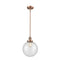 Beacon Mini Pendant shown in the Antique Copper finish with a Seedy shade