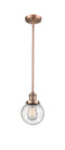 Innovations Lighting Beacon 1-100 watt 6 inch Antique Copper Mini Pendant with Seedy glass and Solid Brass Hang Straight Swivel 201SACG2046