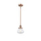 Olean Mini Pendant shown in the Antique Copper finish with a Clear shade