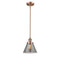 Cone Mini Pendant shown in the Antique Copper finish with a Plated Smoke shade