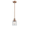 Bell Mini Pendant shown in the Antique Copper finish with a Clear shade