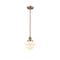 Oxford Mini Pendant shown in the Antique Copper finish with a Matte White shade