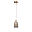 Bell Mini Pendant shown in the Antique Copper finish with a Plated Smoke shade