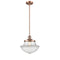 Oxford Mini Pendant shown in the Antique Copper finish with a Clear shade