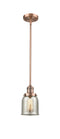 Innovations Lighting Small Bell 1-100 watt 5 inch Antique Copper Mini Pendant with Silver Plated Mercury glass and Solid Brass Hang Straight Swivel 201SACG58