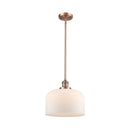 Bell Mini Pendant shown in the Antique Copper finish with a Matte White shade