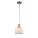 Bell Mini Pendant shown in the Antique Copper finish with a Matte White shade