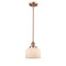 Bell Mini Pendant shown in the Antique Copper finish with a Matte White shade