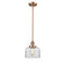 Bell Mini Pendant shown in the Antique Copper finish with a Clear shade