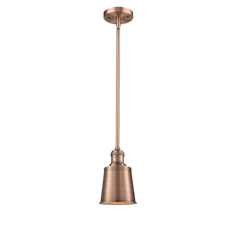 Addison Mini Pendant shown in the Antique Copper finish with a Antique Copper shade