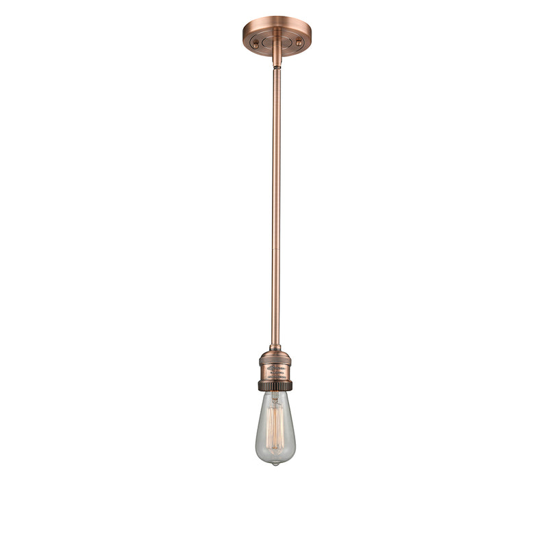 Bare Bulb Mini Pendant shown in the Antique Copper finish