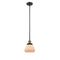 Fulton Mini Pendant shown in the Black Antique Brass finish with a Matte White shade