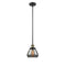 Fulton Mini Pendant shown in the Black Antique Brass finish with a Plated Smoke shade