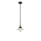 Halophane Mini Pendant shown in the Black Antique Brass finish with a Matte White Halophane shade