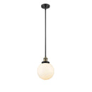 Beacon Mini Pendant shown in the Black Antique Brass finish with a Matte White shade