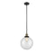 Beacon Mini Pendant shown in the Black Antique Brass finish with a Clear shade