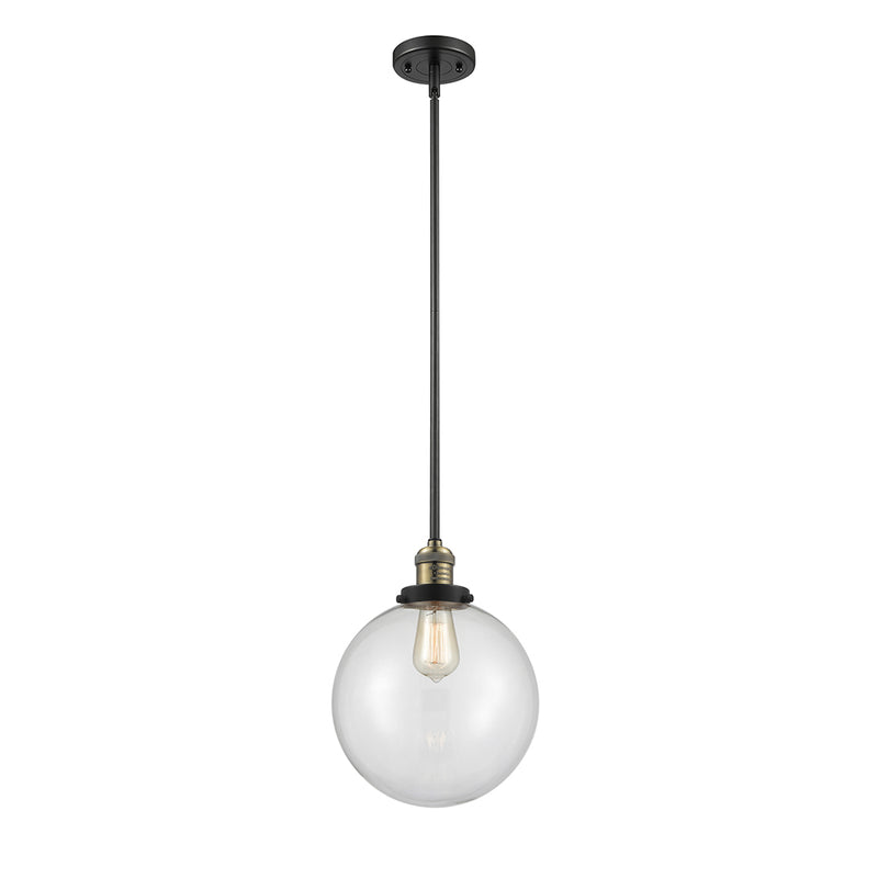 Beacon Mini Pendant shown in the Black Antique Brass finish with a Clear shade