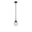 Beacon Mini Pendant shown in the Black Antique Brass finish with a Clear shade