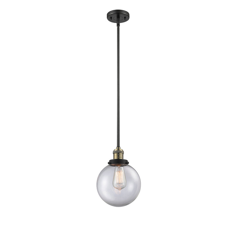 Beacon Mini Pendant shown in the Black Antique Brass finish with a Clear shade