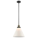 Cone Mini Pendant shown in the Black Antique Brass finish with a Matte White shade