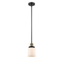 Bell Mini Pendant shown in the Black Antique Brass finish with a Matte White shade