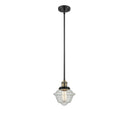 Oxford Mini Pendant shown in the Black Antique Brass finish with a Seedy shade