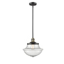 Oxford Mini Pendant shown in the Black Antique Brass finish with a Seedy shade