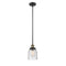 Bell Mini Pendant shown in the Black Antique Brass finish with a Seedy shade