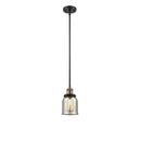 Bell Mini Pendant shown in the Black Antique Brass finish with a Silver Plated Mercury shade