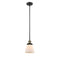 Cone Mini Pendant shown in the Black Antique Brass finish with a Matte White shade